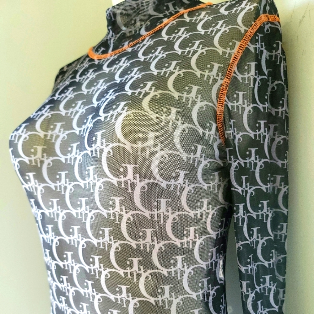 Forever 21 Printed Turtleneck Bodysuit Size M